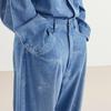 CROQUIS Men's 2025 Summer Rolled Hem Wide Leg Jeans