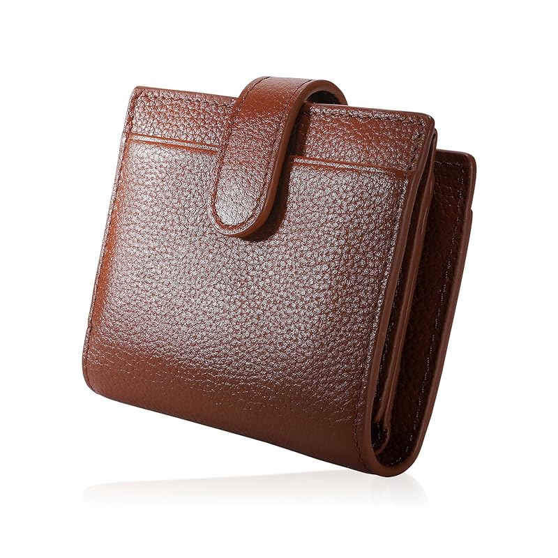 

[BLUE SINCERE] mini wallet ladies genuine leather large capacity Bills don t break box type bi-fold wallet Thin small wallet skimming block / HW5