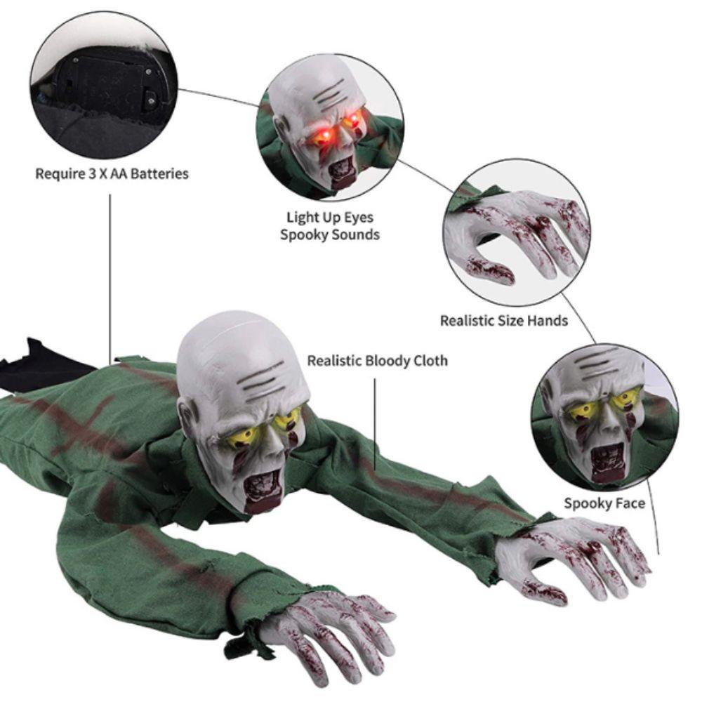 Voice-activated Halloween Crawling Ghost Bald Head Escape Room Climbing Ghost Party