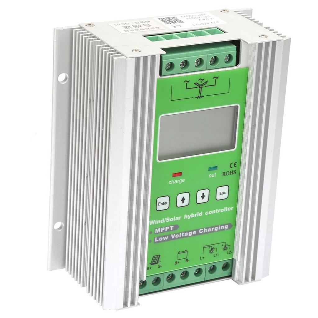 LCD Wind Solar Hybrid Charge Controller MPPT Boost Charge 12 24V Auto (600W Wind 300W Solar)
