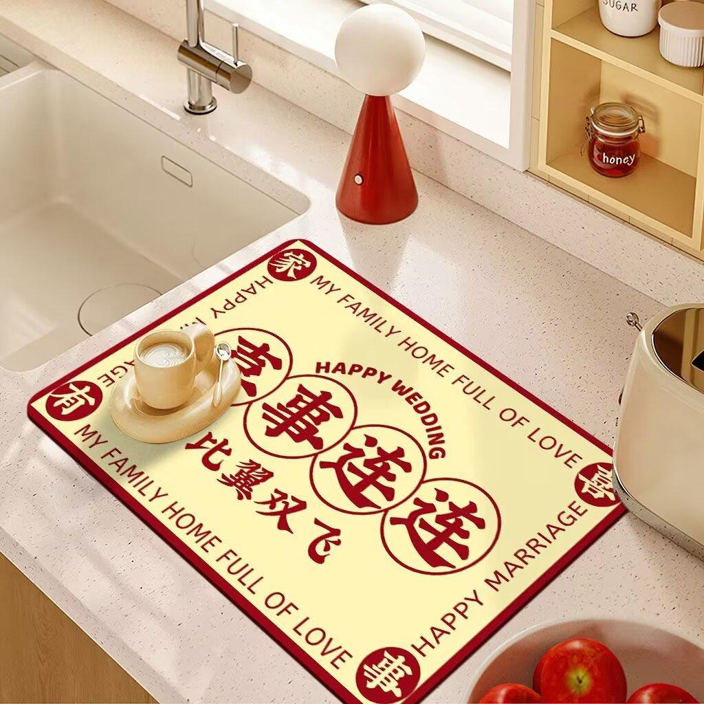 Kitchen Countertop Drain Mat High Appearance Level Absorbent Washing Dishes Dishes Dishes Chopsticks Sink Faucet Bar Table Mat