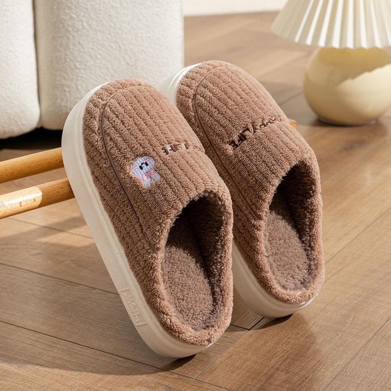 Cotton Slippers for Women In Spring, Autumn, Winter, Home Use, Indoor Non Slip Shoes, Thick Soled Home Warmth, Couple, Men