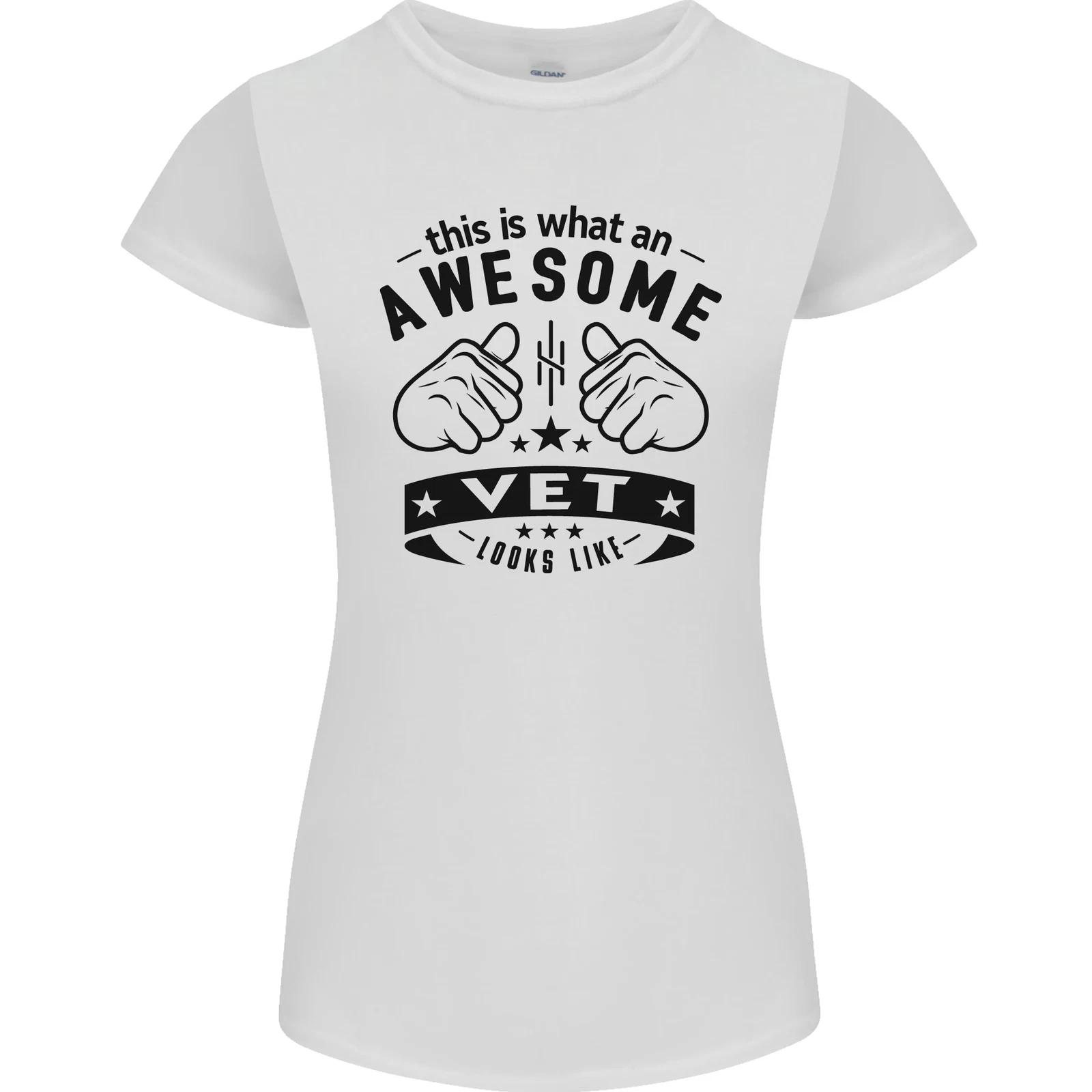 

Awesome Vet Looks Like Veterinarian Womens Petite Cut T-Shirt L