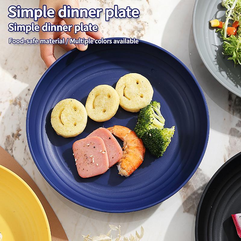 Durable Picnic Tableware Plates Set of 4 Reusable Plastic for Camping Outdoor Beach Barbecue Party