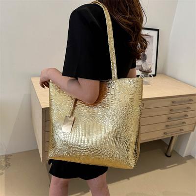 Neue Umhängetasche mit großem Fassungsvermögen PU-Leder Handtasche Grenzüberschreitendes Krokodilmuster Damenmode Pendlertasche Tragetasche