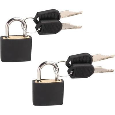 2Set Mini Padlocks Set Luggage Locks with 2 Keys Waterproof Safely Padlock for Backpacks Computer Bags Gym Locker Tool Box Diary Key Lock
