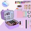 Double Layer Nail Polish Storage Bag 30 Grids Large Capacity Nail Care Kit Bag Handheld Waterproof Essential Oil Organizer Bag
