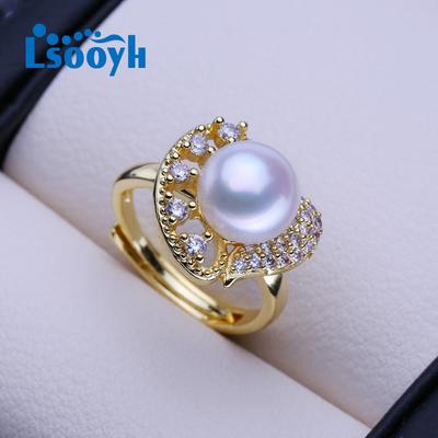 Natural Freshwater Pearl Rings For Women Bohemian Gold Color Heart Ring Pearl Jewelry Birthday Gift