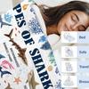 50x60 In Ocean Whale Dolphin Shark Flannel Blanket Boys Kids Shark Blanket Soft Warm Cozy Blue Theme Blanket for Sofa Bed Travel