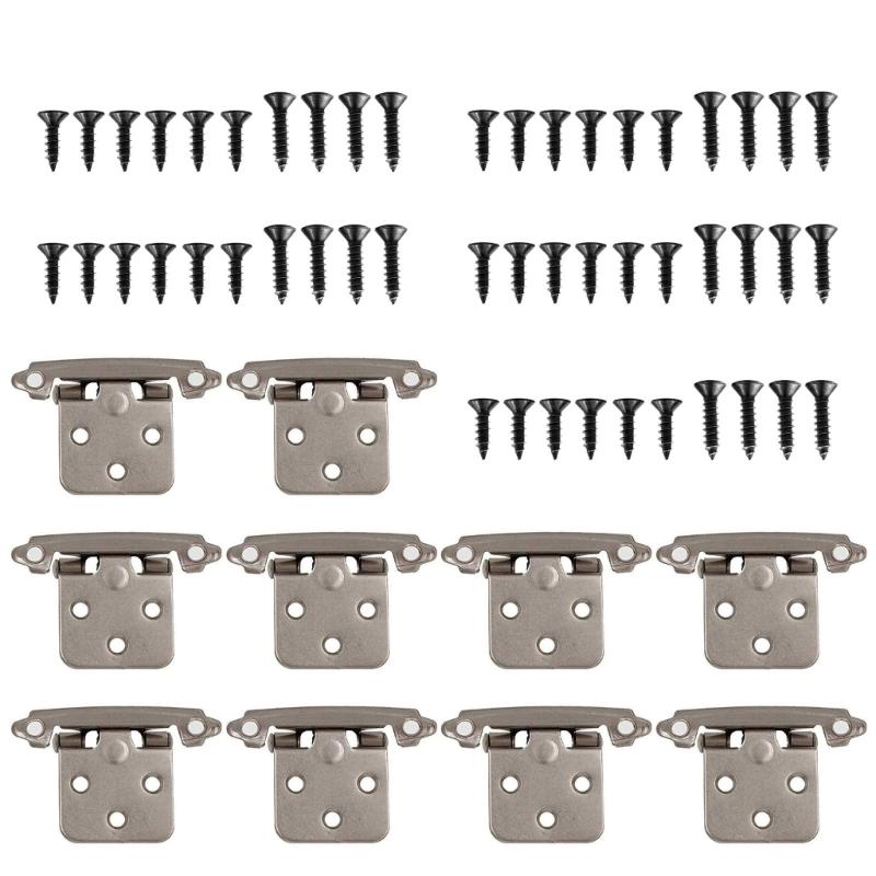 

10pcs Overlay Cabinet Door Hinges Furniture Hardware Cabinet Door Hinges Long lasting Hinges Easy Installation Durable 1 серебряный