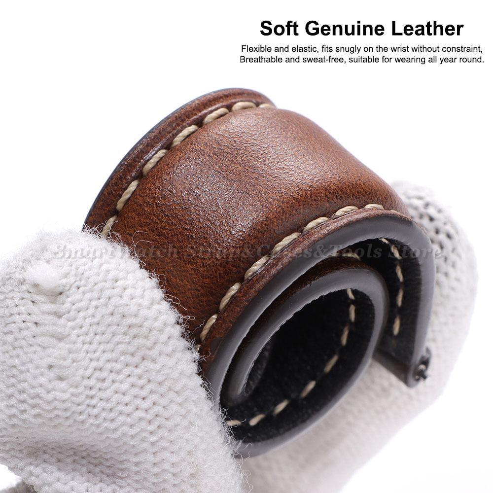 Wax Leer Echte Huid Mannen Vrouwen Horlogeband Top Grain Natuurlijk Leer 18mm 19mm 20mm 21mm 22mm Horlogeband Roestvrij Staal Gesp