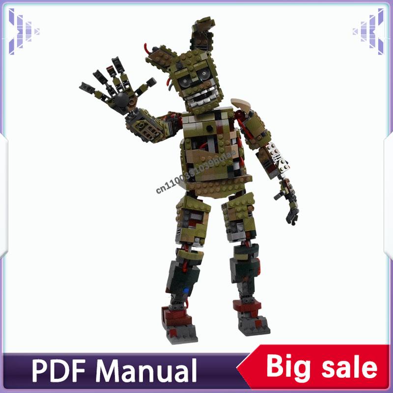 Withered Bonnie Springtrap Mimic Building Blocks Set Accessory Decoration Adults Bricks Decoration Christmas Gift