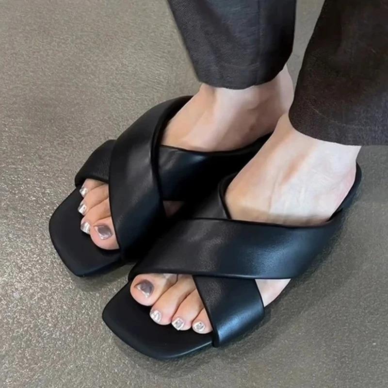 Fashion Women's Sandals Flats Slippers Casual Designer Shoes Fashion Cozy Flip Flops 2025 Summer Beach Brand Slides New Mujer Sandalias