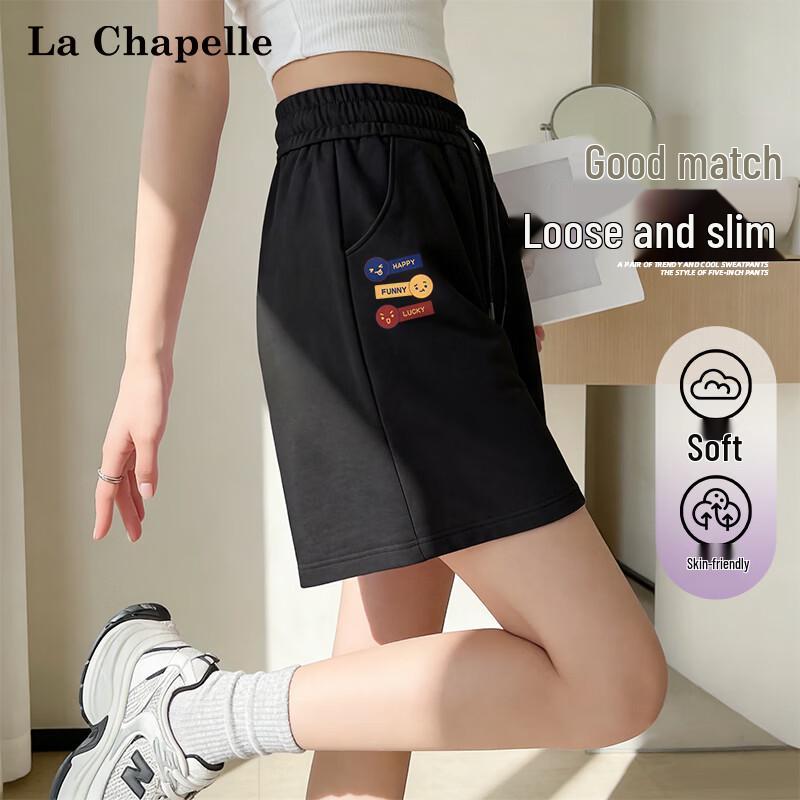 La Chapelle Women's High-Waist A-Line Cotton Shorts