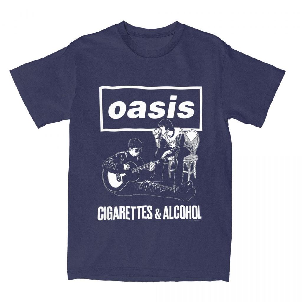 Cigarettes And Alcohol T-Shirt Summer O-Oasis Streetwear T Shirts Cotton Fashion Tshirt For Mens Short Sleeves Pattern Tees