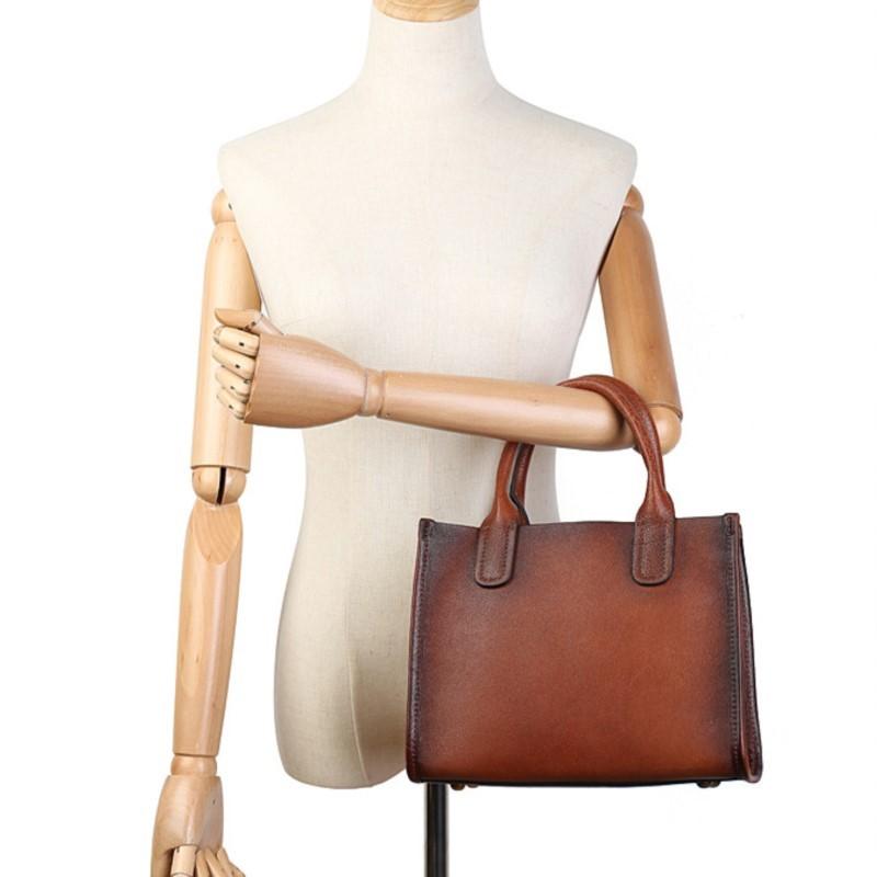 Johnature High-end Genuine Leather Women's Bag Retro Large Capacity Commuting Handbag Versatile Shoulder Bags