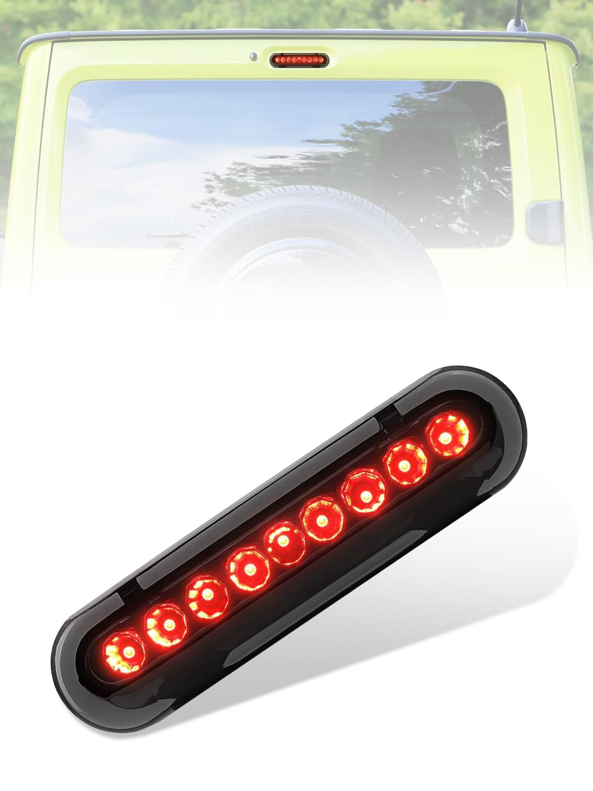 

Chelhead Светодиодный верхний стоп-сигнал для Jimny Suzuki Красный свет Высокая яркость Дымчатый OEM 1 шт. JB64W/JB74W, Излучающий, Светодиодный, Внешний вид, Совместимый,