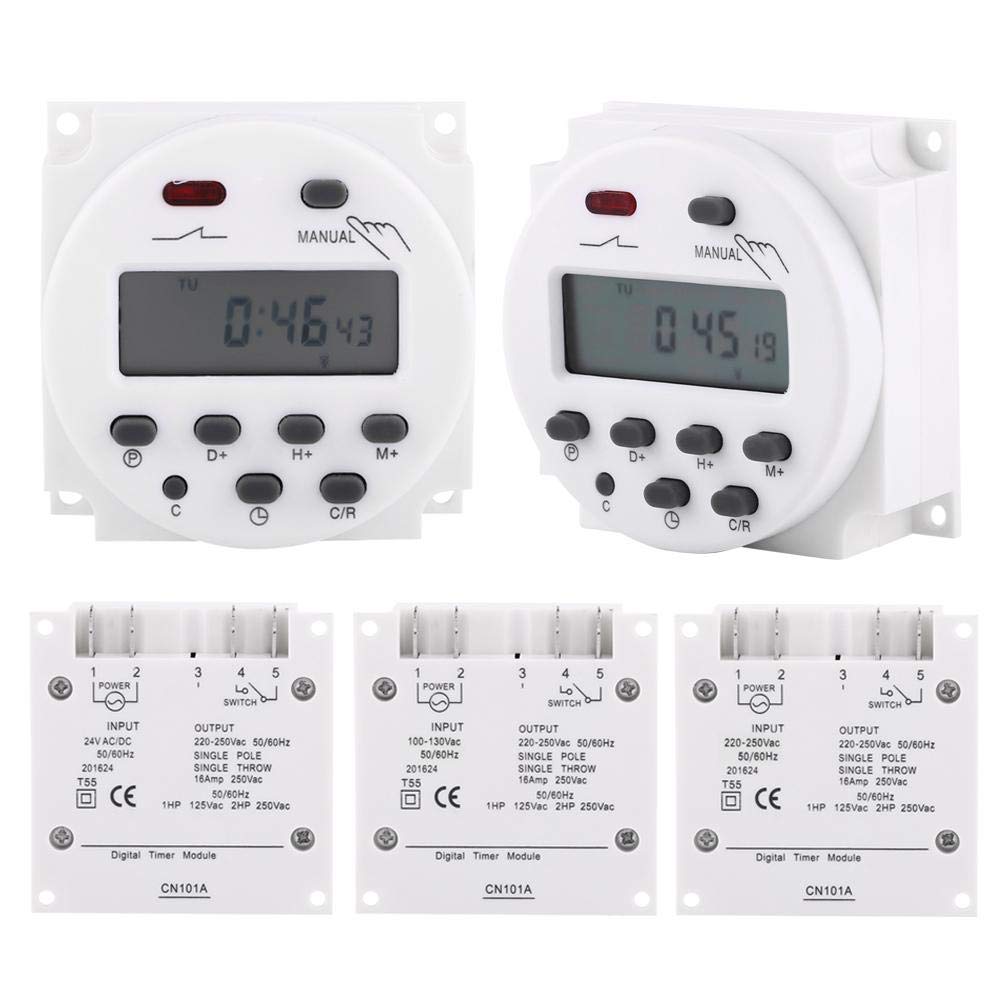 

LCD Digital Time Switch Programmable Timer Weekly 17 On & 17 Off Relayator Timer 24VAC DC 110VAC 220VAC Selection Instruction Manual Included (24V)