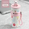 High Appearance, Large Capacity Cartoon Animal Insulated Cup, Car Mounted Stainless Steel Straw Cup