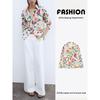 Za2025 Spring New Women's Clothing Temperament Wild Florals Print Poplin Lapel Shirt 2945216 069