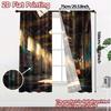 2pcs   2D FLAT PRINTING Curtains (Without Rod) Urban Decay Creative Modern Curtains Versatile Durable Polyester Curtains Thermal