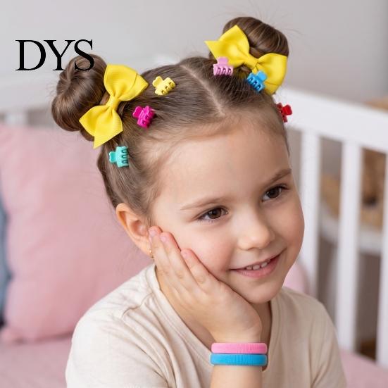 Comfortable Hair Ties for Thick Colorful Elastic Bands Clips Mini Claw Rubber Multiuse Accessories Kit with Box Girls Teens Children, Daily