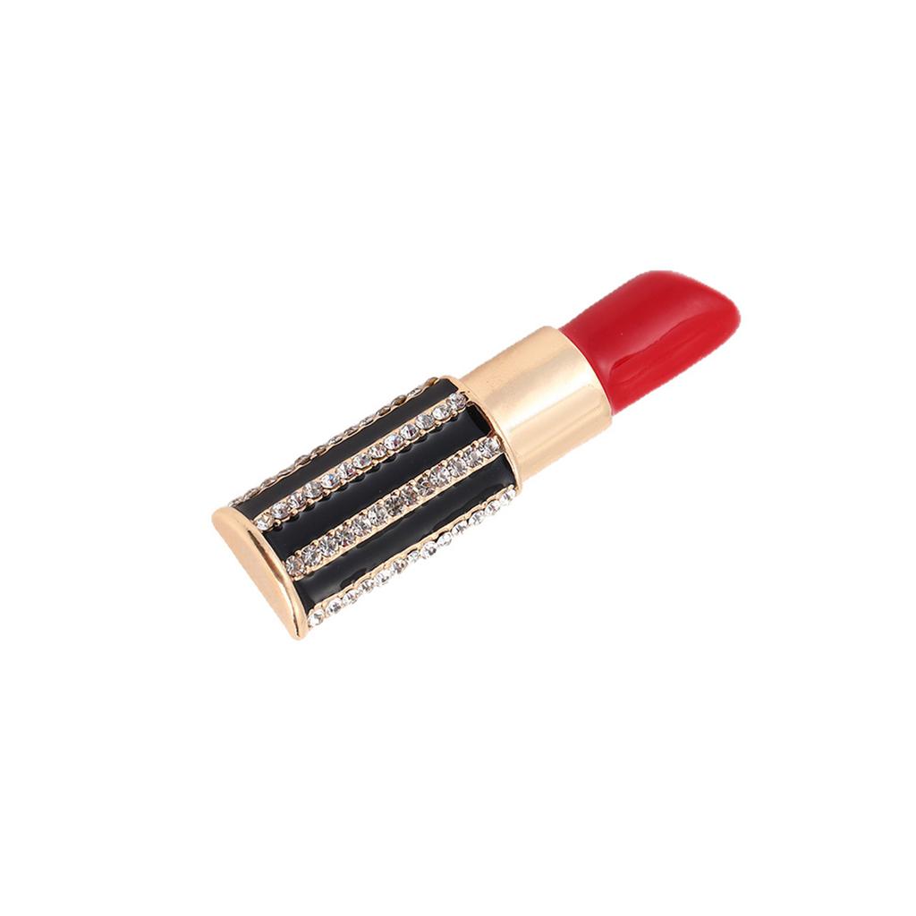 Lippenstift Brosche Reversnadel Strass Lippenstift Brosche Anstecknadel für Kleidung Lippenstift Form Brosche Valentinstagsgeschenk für Frauen