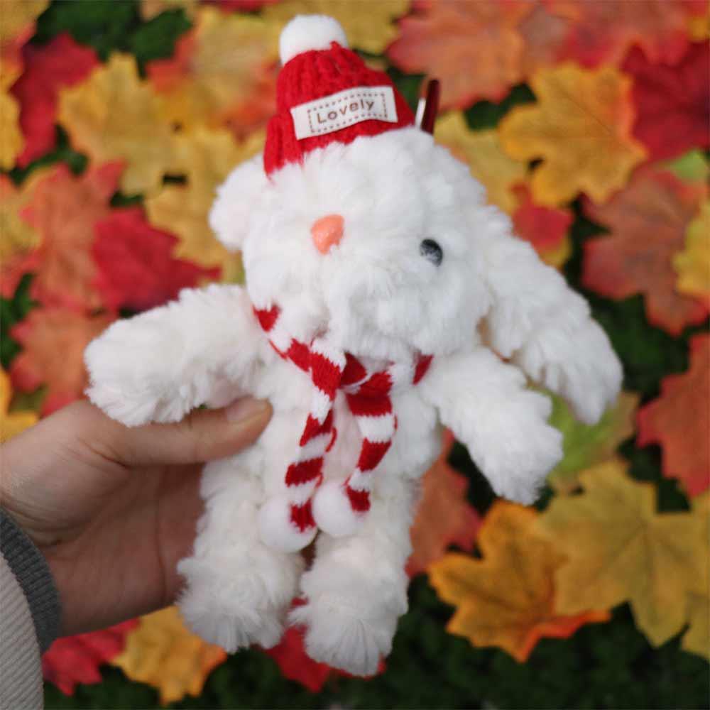 Soft Cartoon Plush Keychain Cartoon Plush Doll Key Ring Christmas Rabbit Pendant Friends