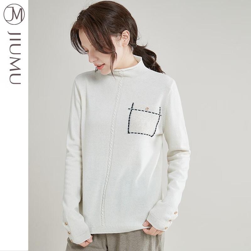

JIUMU Women s Autumn/Winter Half-High Collar Wool Sweater YY031 M