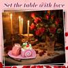 Nuogo 2 Pcs Heart Shaped Dinner Plates 6.8'' Valentine's Serving Tray Unbreakable Ceramic-like Heart Shaped Plates for Dessert, Appetizer, Salad,
