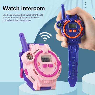 1 Set Kids Walkie Talkie with Flashlight Built-in Compass Time Display Parent-child Interactive Portable Remote Talking Watch for Gift