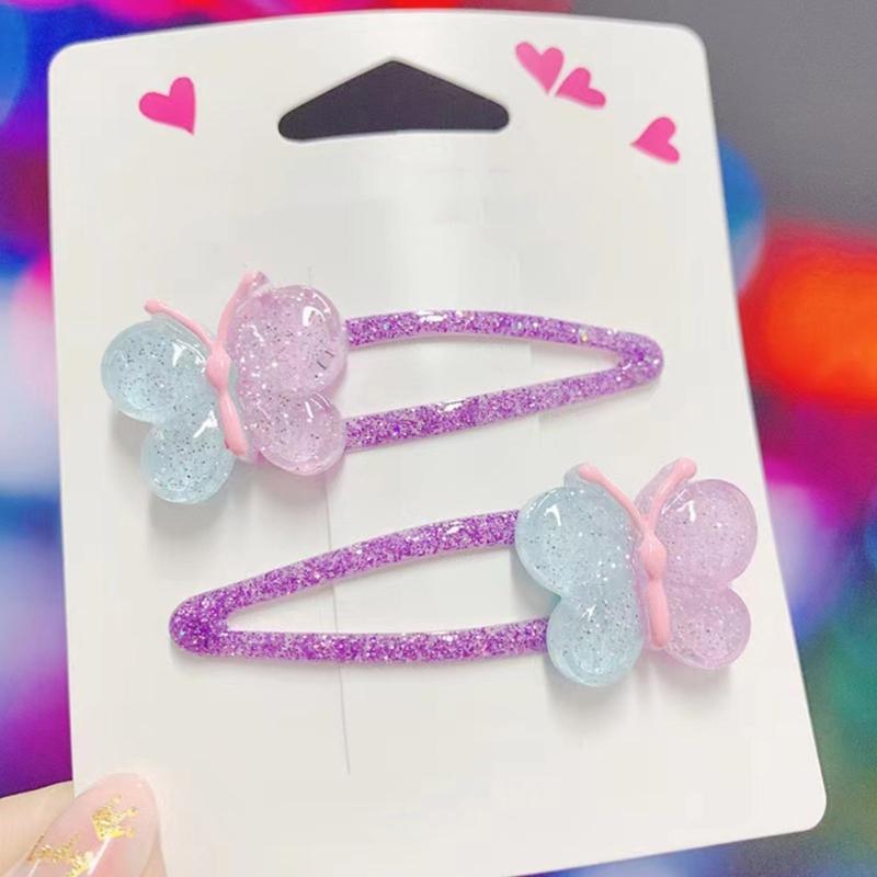 2pcs Sparkling Butterfly and Cupcake Hair Clip for Girls Cartoon Hairpin Hair Ornament Kids Hair Accessory Gift Set