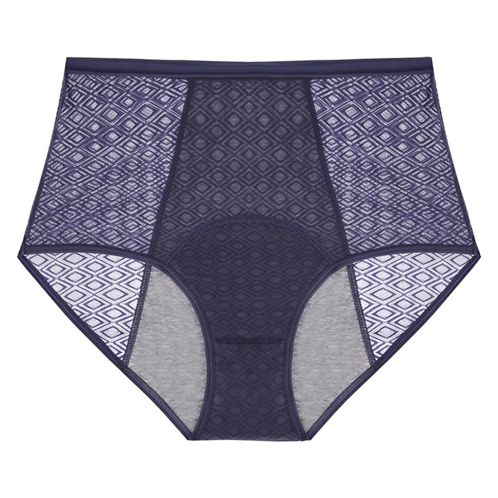 Women s High Waisted Breathable Physiological Underwear, Menstrual Hygiene Pants XL синий