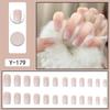 Short Press-On Nails Set Ins Style Fake Full Cover Acrylic Nail Tips Women Daily Wear