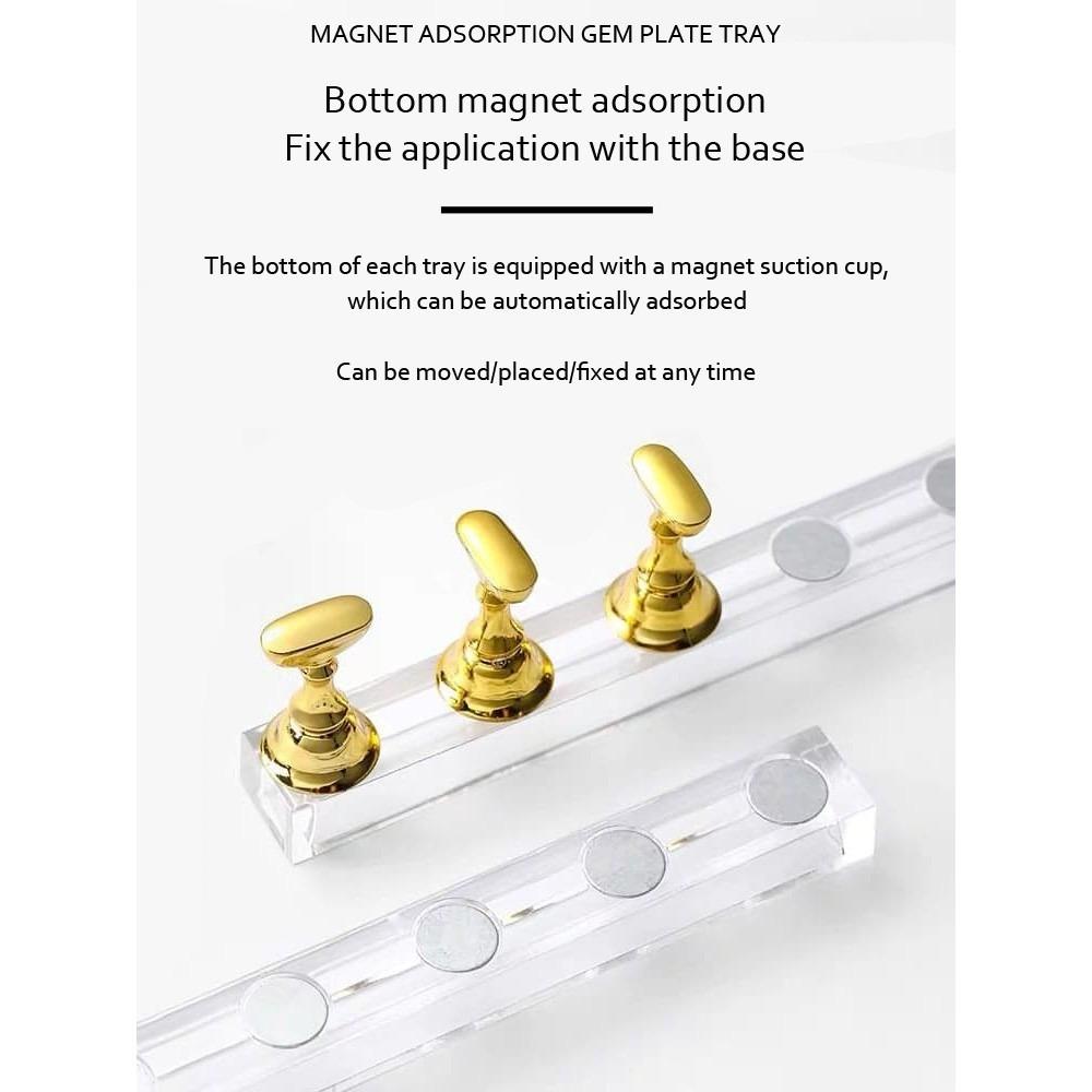 Nail Tip Holder Nail Practice Display Stand Tray Base Nail Art Toot Strong Magnet