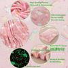 Pink Sparkly Glow-in-the-Dark Double Flannel Blanket – Shimmering Rainbow Cloud Design