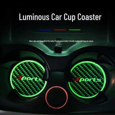 Universaler Sport Kohlefaser Textur Leuchtender Auto Innenraum Rutschfester Untersetzer