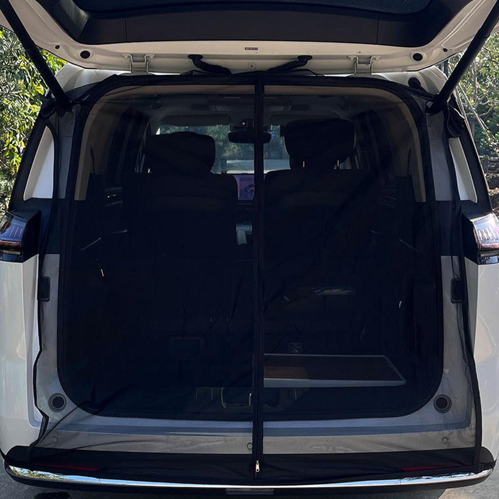 Car Tailgate Mesh Screen For SUV 58x57Inch Heavy-Duty Magnetic Truck UV Protection Tailgate Mesh Tent For Travel Road Trip