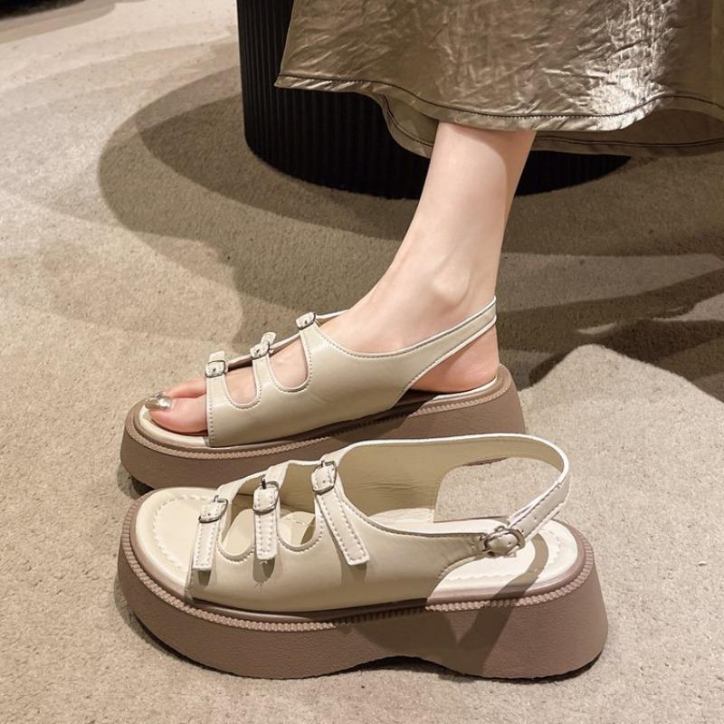 

Hollow shoes summer new retro buckle women s shoes high sense platform sandals women 40
