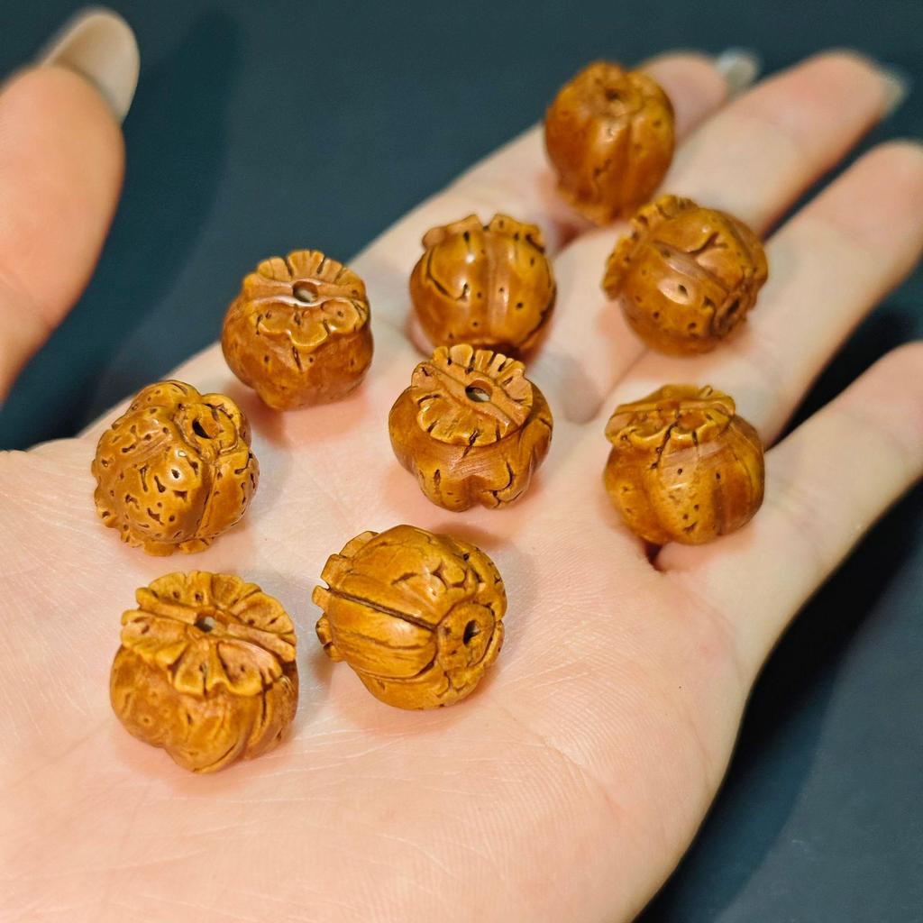 Olive and Peach Pit Carving Accessories: Handmade DIY Jewelry Beads & Cultural Play Crafts