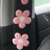 2pcs Ice Silk Pink Flower Shoulder Protection Cartoon Creative Car Seat Belt Shoulder Protection Small Flower Car Interior