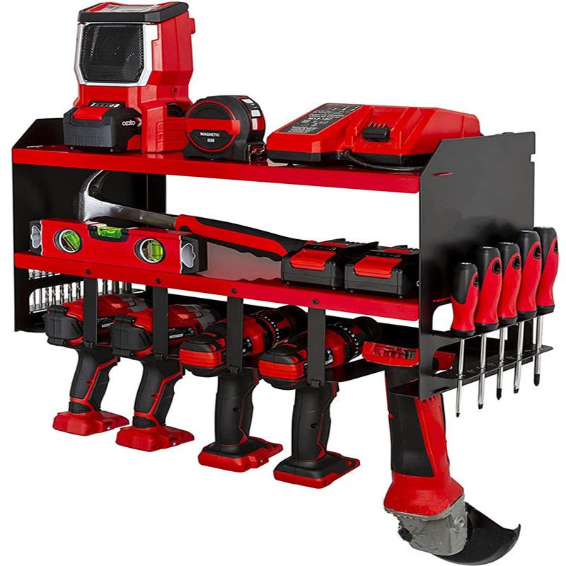 Wytrzymały, ścienny stojak do przechowywania narzędzi na wiertarki