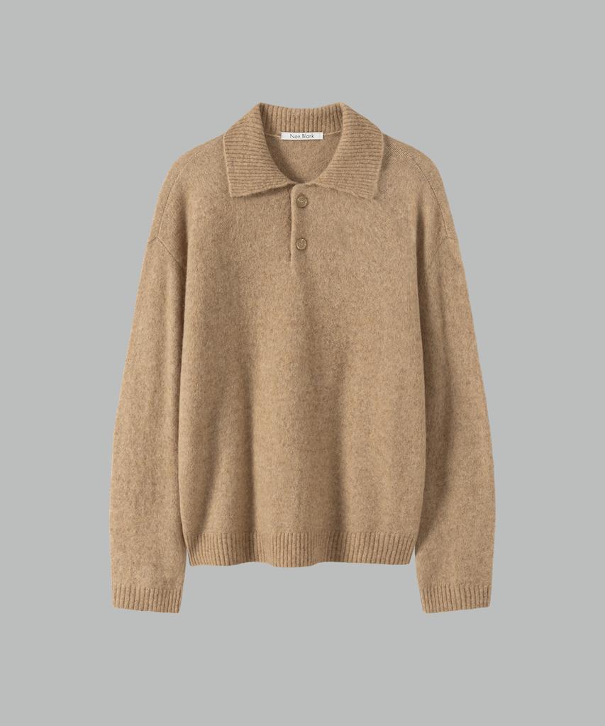 NONBLANK Mohair Crop Collar Knit_Beige