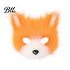 Halloween Beast Girl Outfit Plush Fox Cosplay Mask, Fluffy Tail, Costumes Props, Fuzzy Anime Costume Accessories Mask for Party Convention And