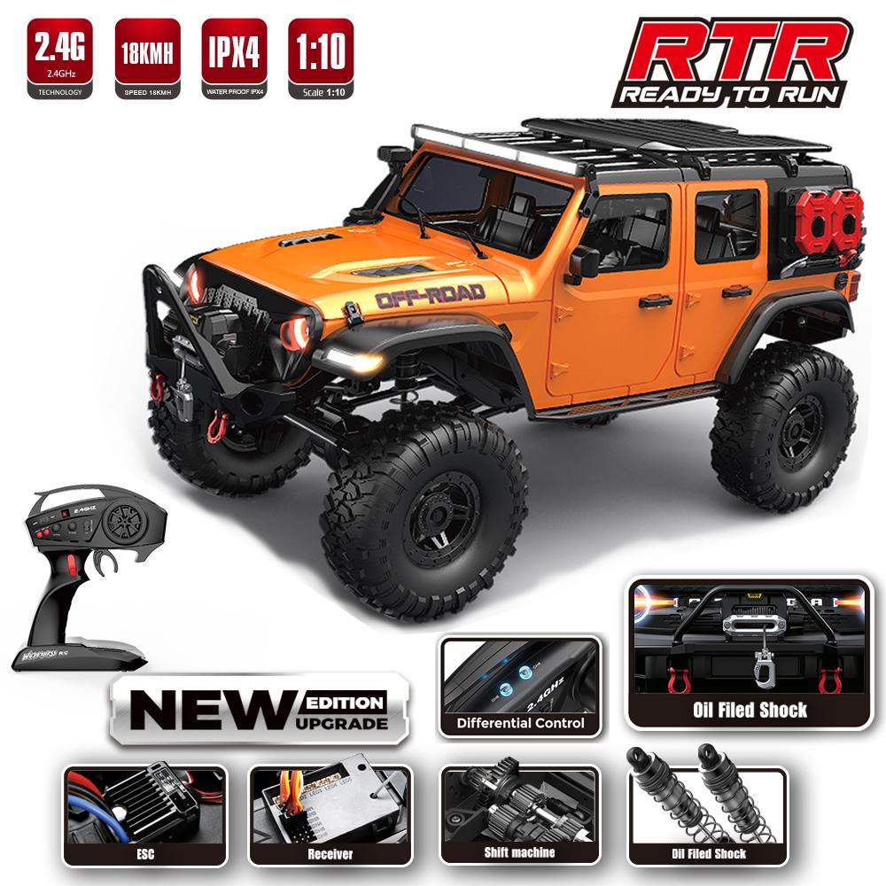 1/10 RC Car HB R1011 RTR Remote Control Vehicle 2.4G Full Proportional Rock Crawler LED Light 4WD Off-Road Climbing Truck Toys
