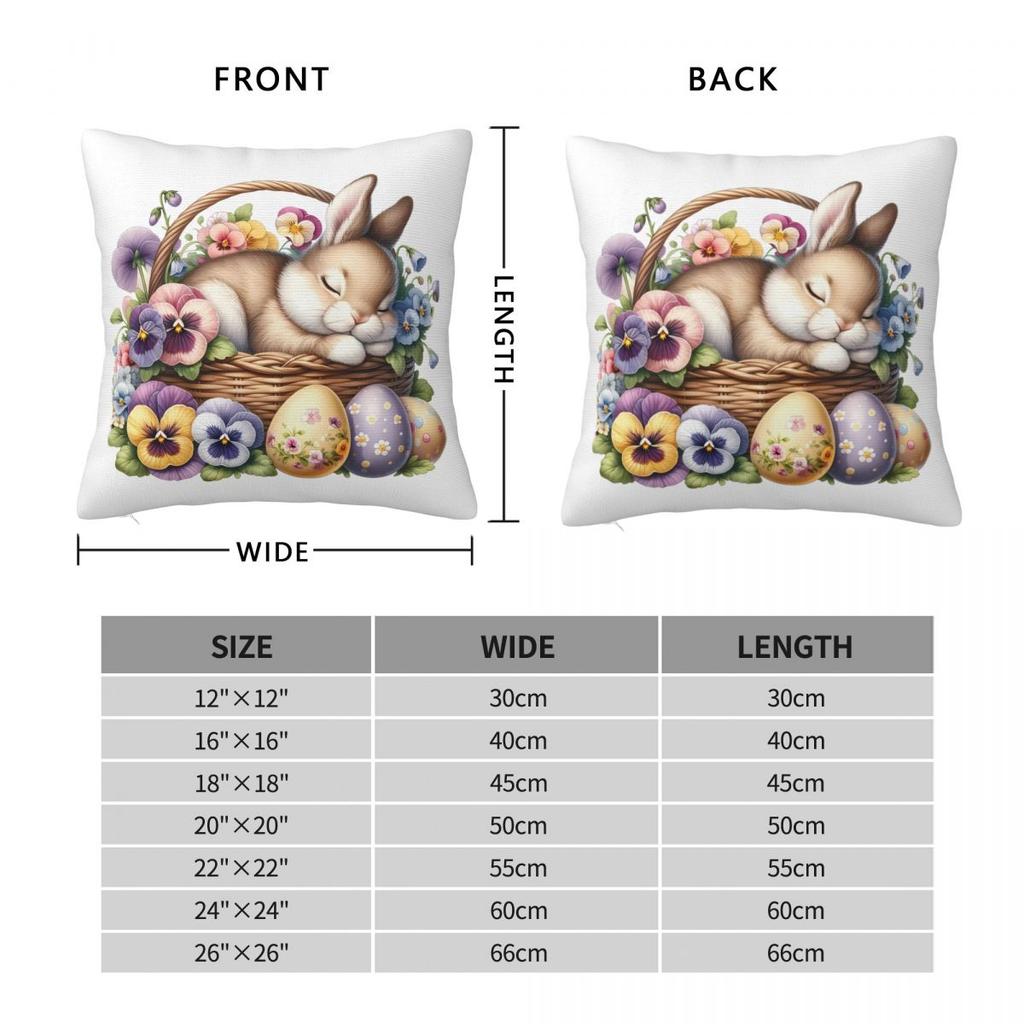 Sleep Easter Rabbit Pillow Cover Eggs Novelty Pillow Case For Office Home Decorative Cushion Cover Pillowcases Birthday Present