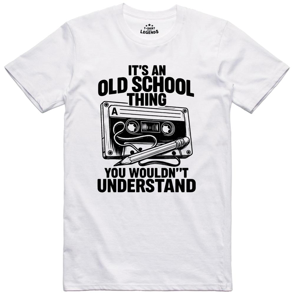 Its An Old School Thing Cassette Tape Pencil Funny T Shirt Unisexs Retro Music