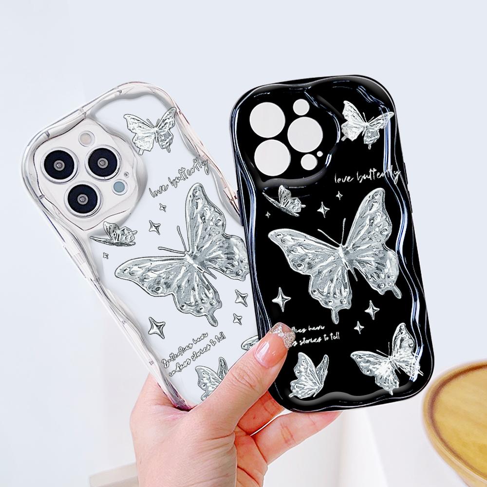 Mīksts karikatūras raksts, krēmkrāsas tekstūras korpuss ar viļņotu malu, mīksts silikona vāciņš tālruņa korpusam Samsung