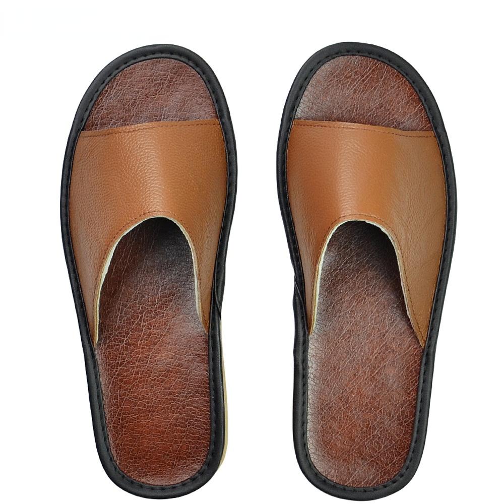 Mode mode Lädertofflor män stora storlekar Linne hem manlig inomhus hus för Herrtofflor kvinnor man toffla Lyxig mjuk Flatskor