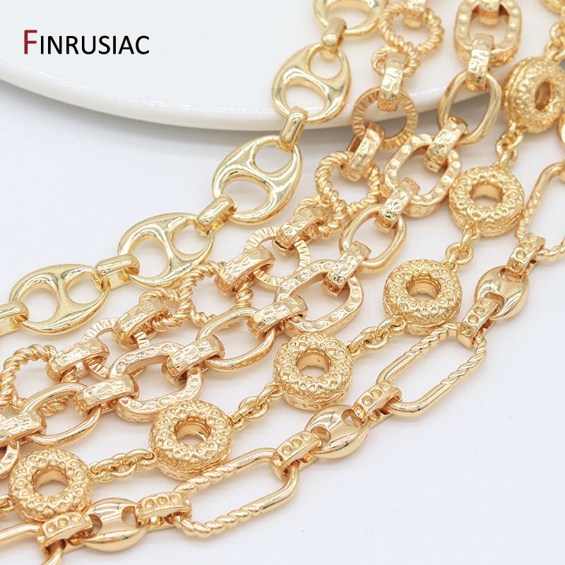 14K Gold Plated Brass Thick Large Heavy Chains For Jewelry Making Supplies,DIY Necklace Bracelet Jewelry Chain Finding